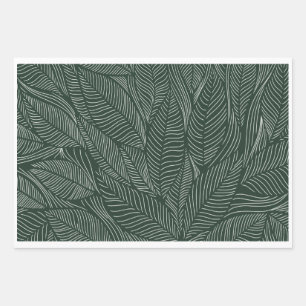 Luxuriöses Design mit einem tropischen Blattmuster Geschenkpapier Set