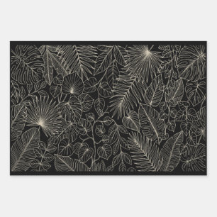 Luxuriöses Design mit einem tropischen Blattmuster Geschenkpapier Set