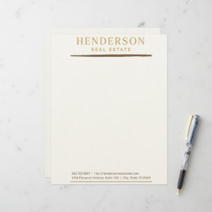 Luxuriöses Design mit modernem Chic Gold und Mahag Briefbogen