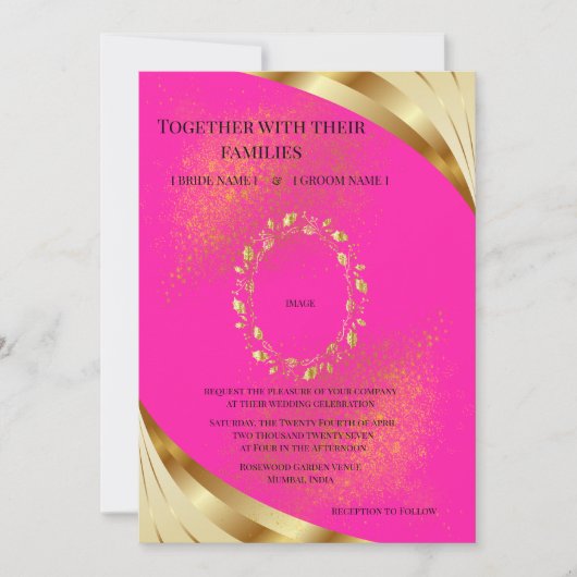 Luxuriöses Design mit sanftem Rosé-Hintergrund Einladung (Vorderseite)