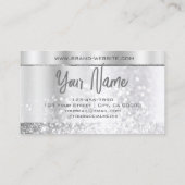 Luxuriöses Design Silver Gray Chic Platinum Rahmen Visitenkarte (Rückseite)