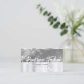 Luxuriöses Design Silver Gray Chic Platinum Rahmen Visitenkarte (Stehend Vorderseite)