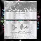 Luxuriöses Design Silver Gray Chic Platinum Rahmen Visitenkarte