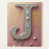 Luxuriöses Diamant-Initial J-Monogramm mit goldene Planer (Rückseite)