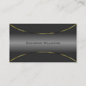 Luxuriöses dunkles Grau mit feiner goldfarbener Gr Visitenkarte (Vorderseite)