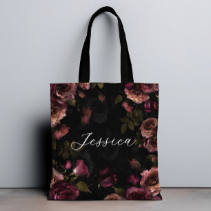 Luxuriöses dunkles rosa burgunderrotes Gartenblume Tasche