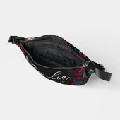 Luxuriöses dunkles Türkis-Rot-Blumen-Monogramm Bauchtasche (Offen)