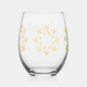 Luxuriöses einfaches Gold Star Girly Nahtloses Mus Weinglas Ohne Stiel (Links)