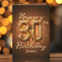 Luxuriöses Elegant Gold und Braun 30. Geburtstag