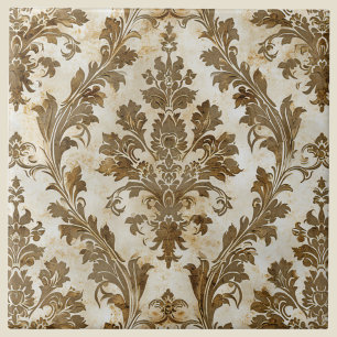 Luxuriöses Elegant Ivory Damask Fliese
