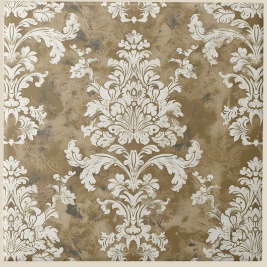 Luxuriöses Elegant Ivory Damask Fliese