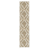 Luxuriöses Elegant Ivory Damask Kurzer Tischläufer (Vorderseite)