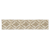 Luxuriöses Elegant Ivory Damask Kurzer Tischläufer (Horizontal)