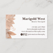 Luxuriöses elegantes Botanisches Soft Beige Marmor Visitenkarte (Rückseite)