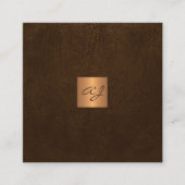 Luxuriöses elegantes, braunes Kupfer-Monogramm Quadratische Visitenkarte (Vorderseite)