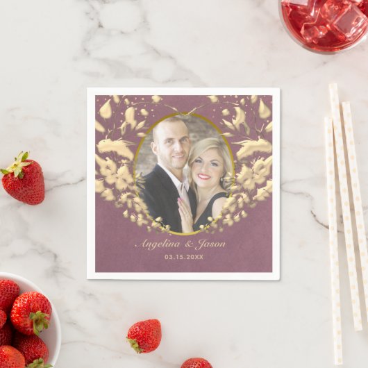 Luxuriöses elegantes Foto für Lila Hochzeiten und Serviette (Beispiel)