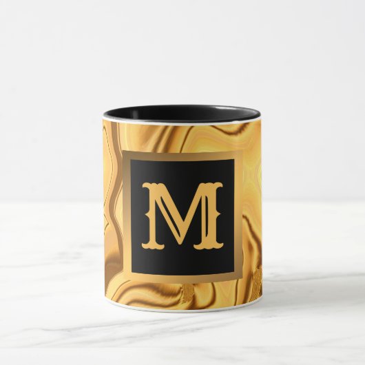 Luxuriöses Elegantes Goldmedaille Mit Monogramm Tasse (Zentrum)