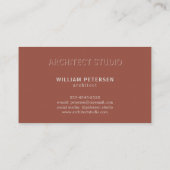 Luxuriöses elegantes mattes braunes beruflich visitenkarte (Rückseite)