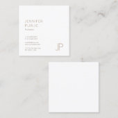 Luxuriöses elegantes Monogram Schlicht Modernes De Quadratische Visitenkarte (Vorne/Hinten)