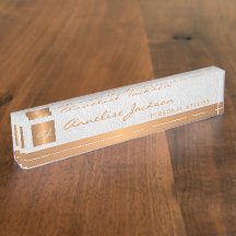 Luxuriöses, elegantes weißes Ledergold mit Monogra