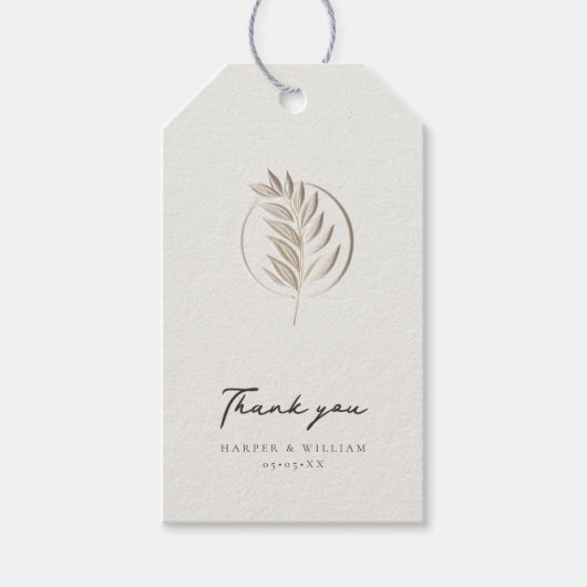 Luxuriöses Elfenbein danke Geschenkanhänger (Vorderseite)