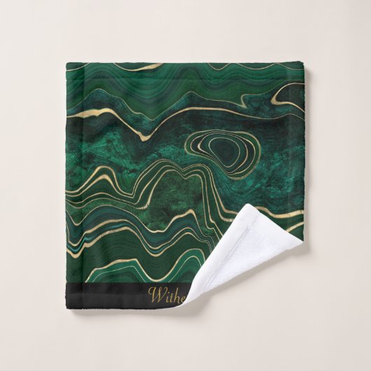 LUXURIÖSES EMERALD GREEN MARBLE CUSTOM TOWEL SET (Waschlappen)