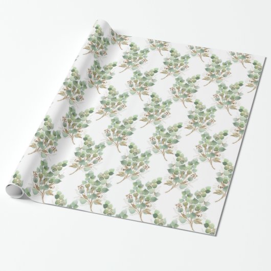 LUXURIÖSES EUCALYPTUS DESIGN WRAPPING PAPIER GESCHENKPAPIER (Ungerollt)