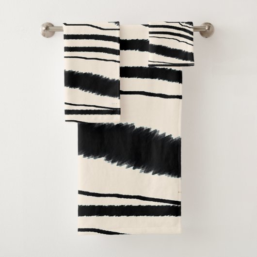 LUXURIÖSES EXOTIC ZEBRA TIERDRUCKBAD TOWEL SET (Insitu)