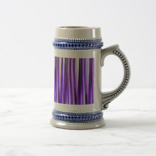 Luxuriöses Flieder-, Lila und silbernesStripy Bierglas