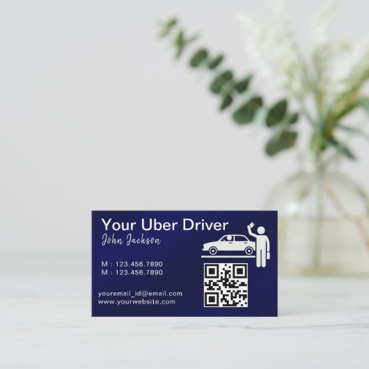 Luxuriöses Foto für öffentliche Verkehrsmittel Tax Visitenkarte (Stehend Vorderseite)