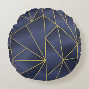 Luxuriöses geometrisches, nahtloses Muster Rundes Kissen