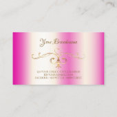 Luxuriöses Girly Pink mit Initials Gold Verziert C Visitenkarte (Rückseite)