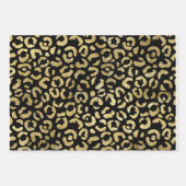 Luxuriöses Glam Gold Gray Leopard Print Set 3 Geschenkpapier Set (Vorderseite 3)