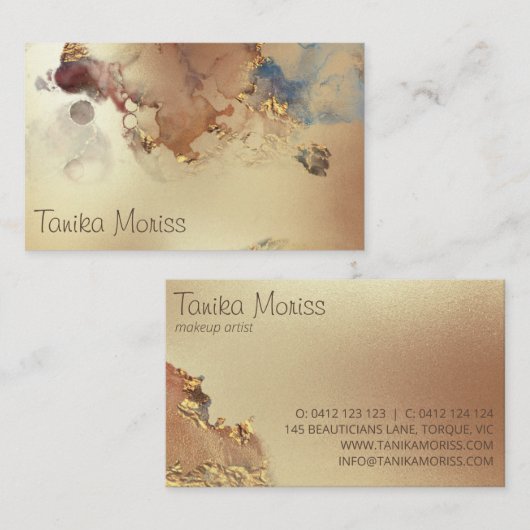 Luxuriöses Gold Abstrakt Visitenkarte (Vorne/Hinten)