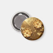 Luxuriöses Gold Art Deco Blumenmuster Magnet (Vorderseite/Rückseite)