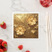 Luxuriöses Gold Art Deco Blumenmuster Serviette (Beispiel)
