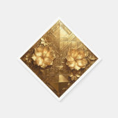 Luxuriöses Gold Art Deco Blumenmuster Serviette (Ecke)