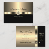 Luxuriöses Gold Black mit glänzenden Rhinestones Visitenkarte (Vorne/Hinten)