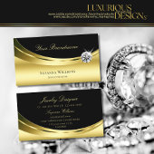 Luxuriöses Gold Black mit glänzender Diamant Stilv Visitenkarte