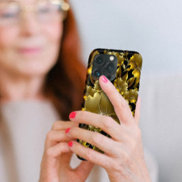 Luxuriöses Gold Carving Floral Case-Mate iPhone Hülle