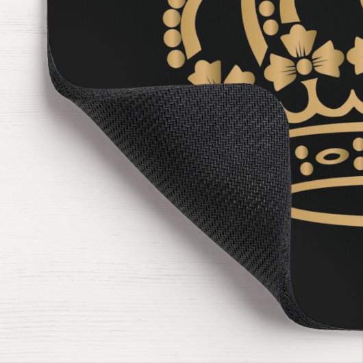 Luxuriöses Gold Crown Black Mousepad (Ecke)