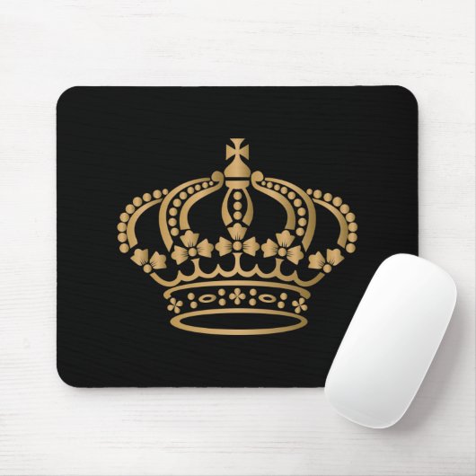 Luxuriöses Gold Crown Black Mousepad (Mit Mouse)