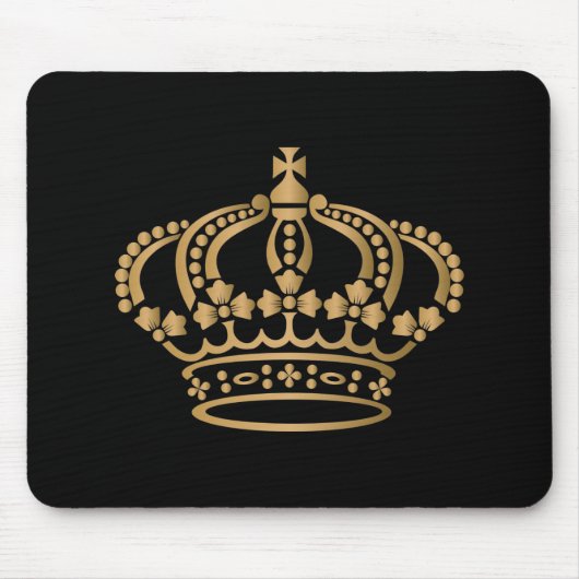 Luxuriöses Gold Crown Black Mousepad (Vorne)