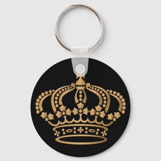 Luxuriöses Gold Crown Black Schlüsselanhänger (Vorderseite)