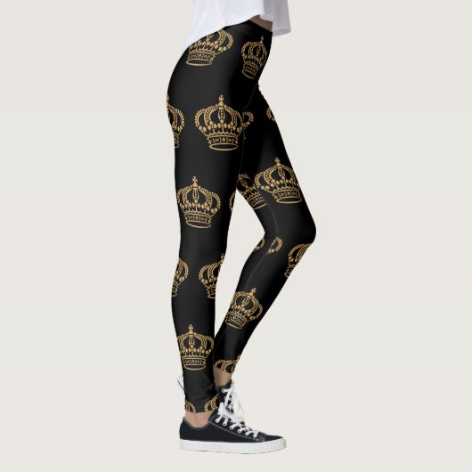 Luxuriöses Gold Crown Muster Leggings (Rechts)