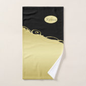 Luxuriöses Gold dekoriert auf Gold & Schwarz, Mono Badhandtuch Set (Handtuch)
