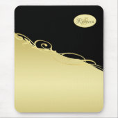 Luxuriöses Gold dekoriert auf Gold & Schwarz, Mono Mousepad (Vorne)