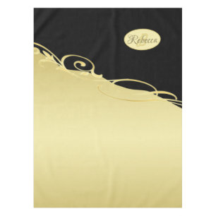 Luxuriöses Gold dekoriert auf Gold & Schwarz, Mono Tischdecke