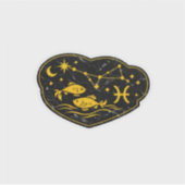 Luxuriöses Gold Fische Sternbild Aufkleber (Vorderseite)