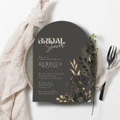 Luxuriöses Gold Floral 1 Foto Arch Brautparty Einladung